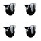 Service Caster 4'' Soft Rubber Wheel Swivel Bolt Hole Caster Set with Posi Lock Brakes, 4PK SCC-BH20S414-SRS-PLB-4 - alternate 1